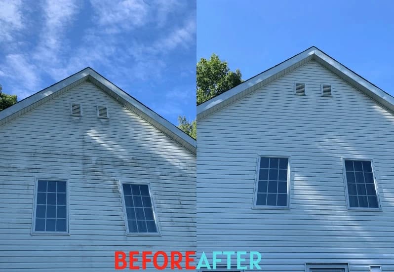 Aurora Power Washing professional performing house washing service in Aurora